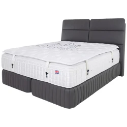Esposa POSTELJA BOXSPRING 180 cm x 200 cm , tekstil, leseni material siva