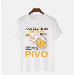 MAFIMI Muška majica Ako želite da bude dobre volje, Bela