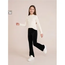 Sinsay - Velur flare pantalone - crno