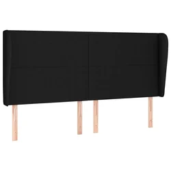 Uzglavlje s ušima crno 203x23x118/128 cm od tkanine