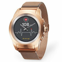 ZETIME HYBRID SMARTWATCH ELITE PETITE BRUSHED PINK GOLD MILANESE