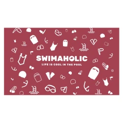 Swimaholic swimming world microfibre towel red