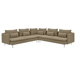 SÖDERHAMN Ugaona sofa, 6-sed, Johanneshov smeđebež