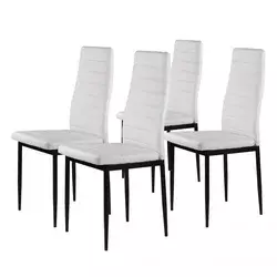 Trepezarijske stolice Tami, Set 4 kom, Eko koža, Bele