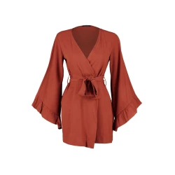 Trendyol Milla Ženski kimono Tbess21Km0002, Braon
