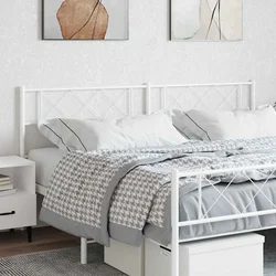 Greatstore Kovinsko vzglavje belo 180 cm
