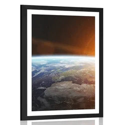 Plakat s paspartujem pogled na planet z vesolja - 20x30 no frame