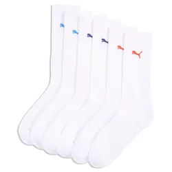 PUMA Crew Sock (3-Pack) Men, Clothing, White/Various Logo Colors, 35-38