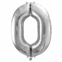 Baloni brojevi 1 m folija - Srebrna, broj 6