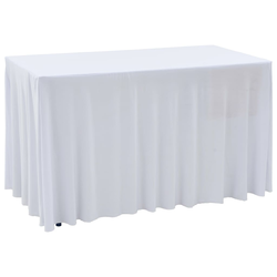 vidaXL Raztegljiva pregrinjala za mizo 2 kosa 243x76x74 cm bela