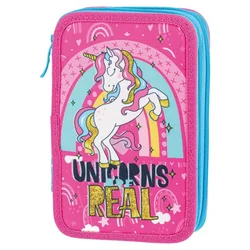 SAZIO NEO Pernica puna, Double Decker, 2 zipa, Unicorns real, Roze