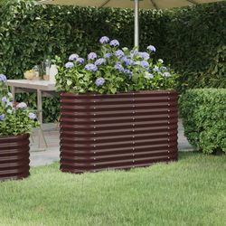 Povišena vrtna gredica od pocinčanog čelika 114 x 40 x 68 cm smeđi