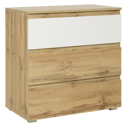 KOMODA 80/80/45 cm bela, boja hrasta