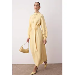 Trendyol Modest Ženska haljina Tctss25Eb00117, Žuta
