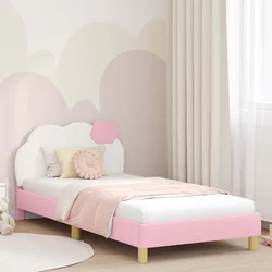 Krevet za djecu s uzglavljem Ružičasta 90 x 190 cm PU