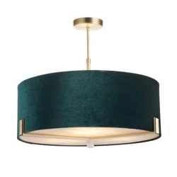 Endon 95839 - Luster na šipci HAYFIELD 3xE27/40W/230V mesing/zeleno