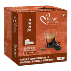 Italian Coffee Kapsule za A modo Mio Caffe Roma Espresso, 16 komada