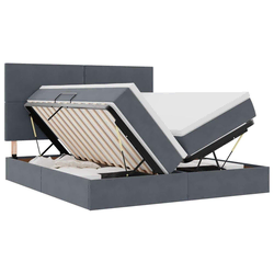 Krevet s od storage s uzglavljem Tamno siva 180 x 200 cm Baršun