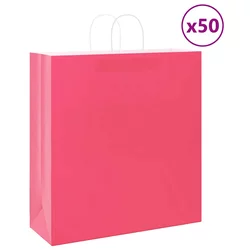 Papirnate vrećice 50 kom s ručkama ružičaste 45x17x48 cm