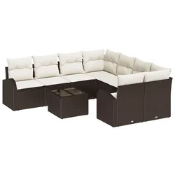 Vidaxl Vrtna sedežna garnitura Rjava 55 x 55 x 37 cm poli ratan