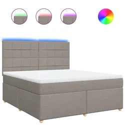 Vidaxl Box spring postelja z vzmetnico taupe 180x200 cm blago