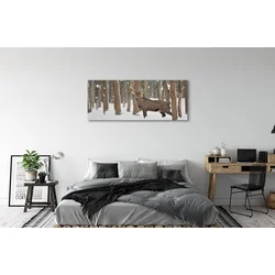 tulup.si Slika na platnu Deer zimski gozd 125x50 cm