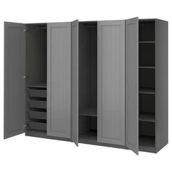 PAX / GULLABERG Kombinacija garderobera, tamnosiva/tamnosiva, 250x60x201 cm