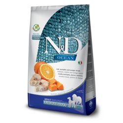 N&D Ocean hrana za pse - Bakalar, Bundeva i narandža (Adult, Medium & Maxi) 12kg