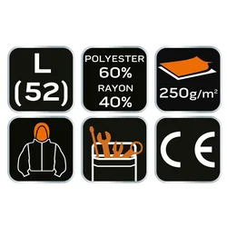 Dukserica Comfort sa rajsf. i kapuljačom vel. L/52 250g/m2 teget Neo
