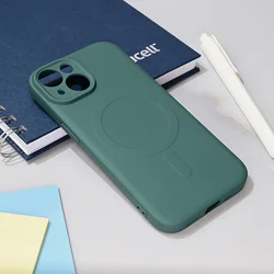 Maska za telefon iPhone 14 TERACELL GIULIETTA, Magsafe, Tamnozelena