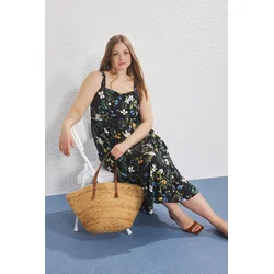 Trendyol Curve Ženska haljina Tbbss25Ah00104, Crna