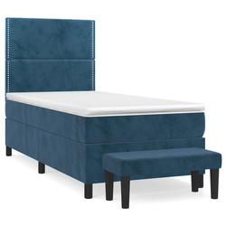 Box spring krevet s madracem tamnoplavi 80 x 200 cm baršunasti