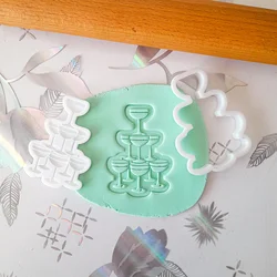 KREATIVNI SLATKIŠI Modla za kolače i ukrase Šampanjac toranj, 8 cm, Bela