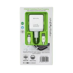 Bavin punjač 25W PD Type C + kabl Type Lightning PC2106Y bela ( 90064 )