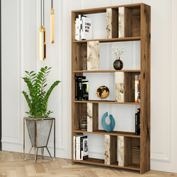 HANAH HOME Lima Walnut White Marble