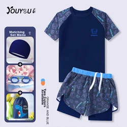Youyou Set Kupaći kostim za dečake, 5 delova, Teget