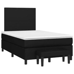 Vidaxl Box spring postelja z vzmetnico črna 120x190 cm blago