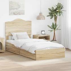 vidaXL Konstrukcija postelje Sonoma hrast 90 x 190 cm Konstruiran les