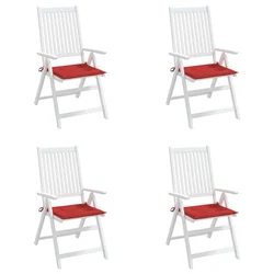 Jastuci za vrtne stolice 4 kom crveni 40x40x4 cm od tkanine