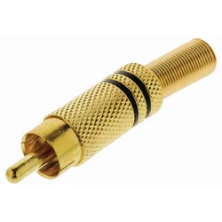 NEDIS CAGP24900BK, RCA konektor, Ravni, Muški, Pozlaceni, Lemljeni, Preenik ulaza: 7,0 mm,Metal 1kom