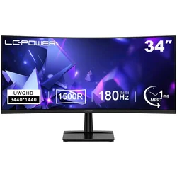 Lc power lc-m34qc ultrawide qhd, 3440x1440, 180hz, curved, 2xdp/2xhdmi, audio out Monitor 34 ( 24615 )