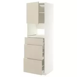 METOD / MAXIMERA Visoki element za ugradne uređaje, bela/Havstorp bež, 60x60x200 cm