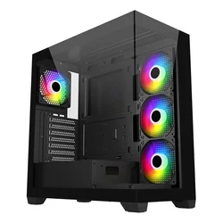FSP M340-BA TG Black midi stolpno ohišje z ARGB in prostorom za velike komponente
