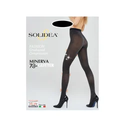 Solidea Minerva Glitter Tights 70Den Compression 12 15mmHg 3ML Black Silver