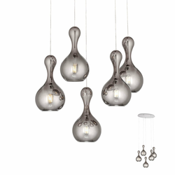 Redo 01-2262 - Luster na sajli LOB 5xE27/42W/230V siva