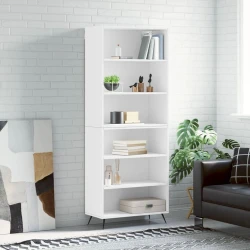 Visoka komoda bijela 69,5 x 32,5 x 180 cm od konstruiranog drva