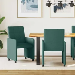 Blagovačke stolice s kotačima 2 pcs Tamnozelena 58 x 65 x 94 cm