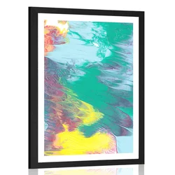 Plakat s paspartujem abstrakcija v pastelnih barvah - 30x45 black