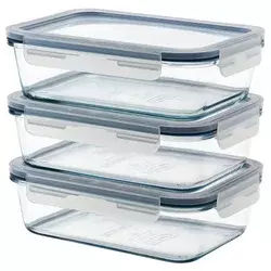 IKEA 365+ Posuda za hranu s poklopcem, pravougaono/staklo, 1.0 l