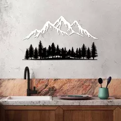 Wallity Zidna dekoracija Nature And Mountain - 4, 70 x 40 cm, Crna